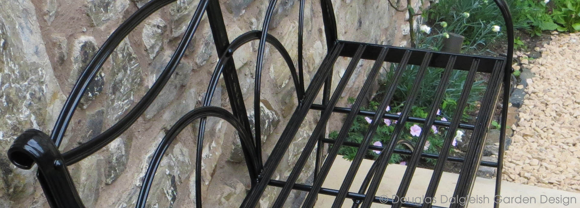 wrought iron garden bench